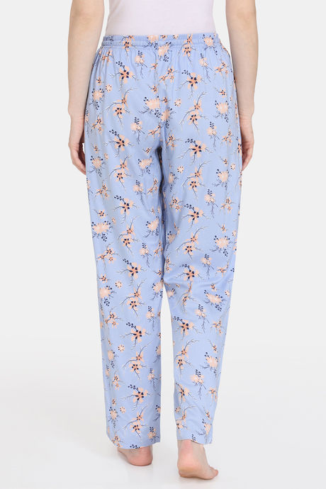 Zivame Pretty Florals Woven Pyjama - Cashmere Blue — image 3